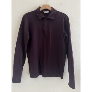 Prada Y2K Red Tab Burgundy Polo Sport Men's Small Effortless Preppy Rare